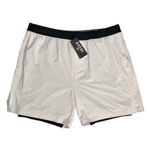 RHONE Mens XXL 6" Swift Ivory Performance Shorts with Black Liner‎